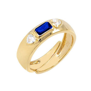 Sapphire Blue 3 Stone Ring - Adina Eden's Jewels