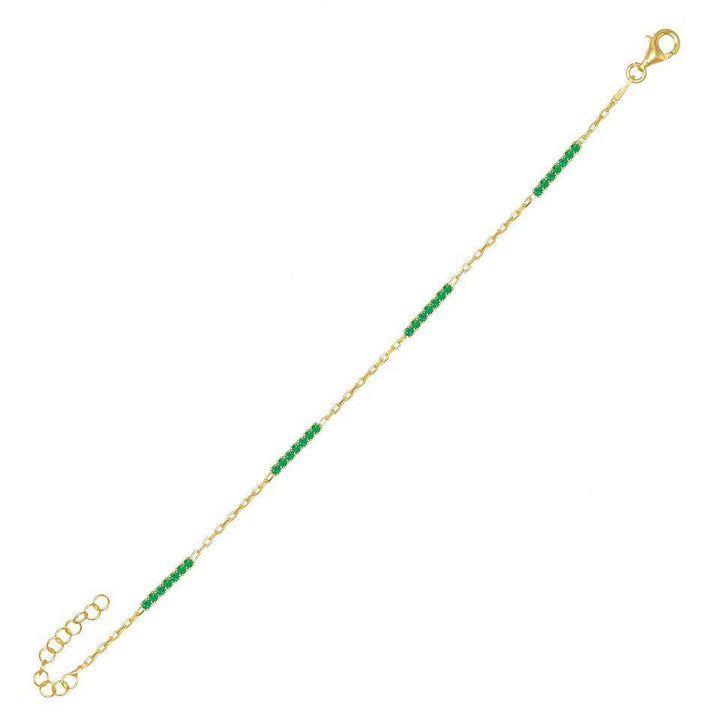 Emerald Green Tennis Chain Bracelet - Adina Eden's Jewels