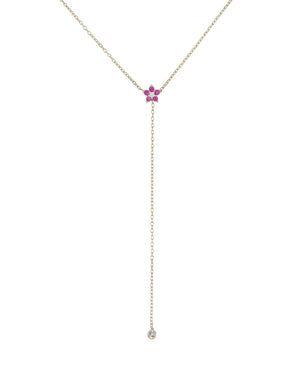 Magenta Flower Lariat - Adina Eden's Jewels