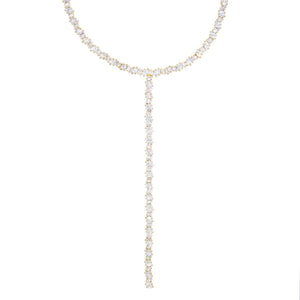 Gold Baguette Stone Lariat - Adina Eden's Jewels