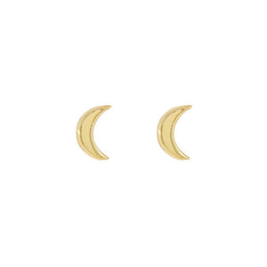 Gold Tiny Solid Moon Stud Earring - Adina Eden's Jewels