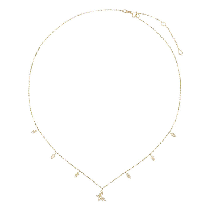 Diamond Butterfly X Teardrop Necklace 14K - Adina Eden's Jewels