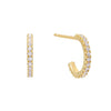 Gold CZ Hoop Stud Earring - Adina Eden's Jewels
