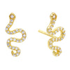 Gold CZ Snake Stud Earring - Adina Eden's Jewels