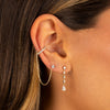 CZ Dangling Teardrop Stud Earring 14K - Adina Eden's Jewels