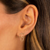  Double Chain Threaded Stud Earring 14K - Adina Eden's Jewels