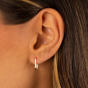  Solid Thin U-Shape Huggie Earring 14K - Adina Eden's Jewels