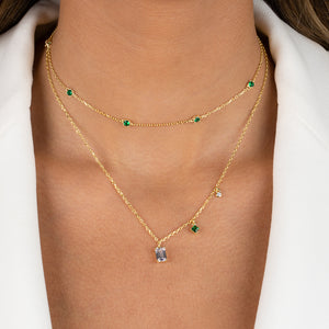  Colored Multi Stone Dangling Necklace - Adina Eden's Jewels