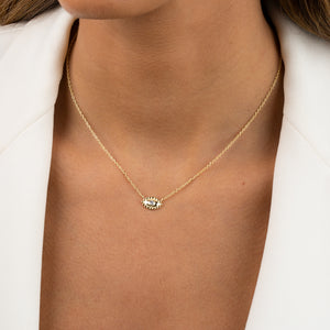  CZ Beaded Evil Eye Pendant Necklace - Adina Eden's Jewels