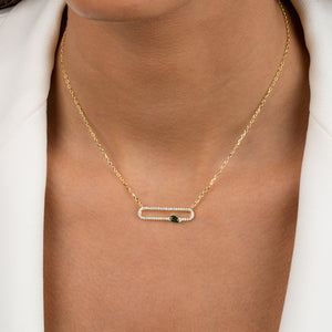  Pavé X Colored Teardrop Pendant Necklace - Adina Eden's Jewels