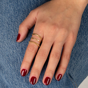 Solid Spike & Beaded Ring Combo Set - Adina Eden's Jewels