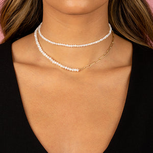  Pearl & Chain Necklace Choker Combo Set - Adina Eden's Jewels