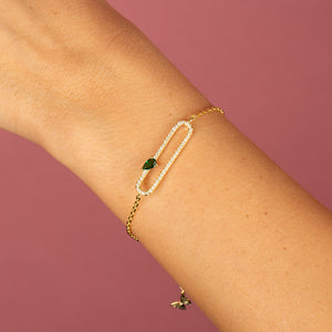  Pavé X Colored Teardrop Pendant Bracelet - Adina Eden's Jewels