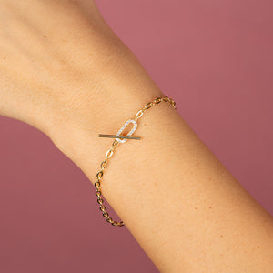  Delicate Pavé Oval Toggle Bracelet - Adina Eden's Jewels