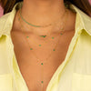  CZ Bezel Clustered Pendant Necklace - Adina Eden's Jewels