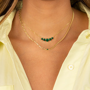  Colored Multi Chain CZ Bezel Necklace - Adina Eden's Jewels
