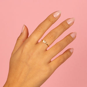  Dainty Pavé Butterfly Ring - Adina Eden's Jewels