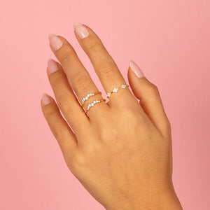  Four Leaf Flower CZ Ring - Adina Eden's Jewels