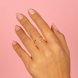  Tiny Double CZ Bezel Ring - Adina Eden's Jewels