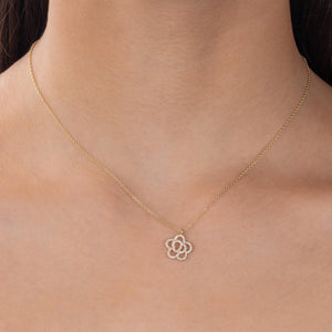  Diamond Flower Necklace 14K - Adina Eden's Jewels