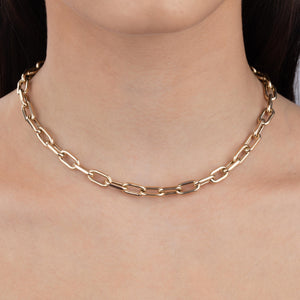  Thick Oval Link Chain Necklace 14K - Adina Eden's Jewels