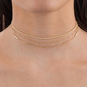  Beaded Adjustable Choker 14K - Adina Eden's Jewels