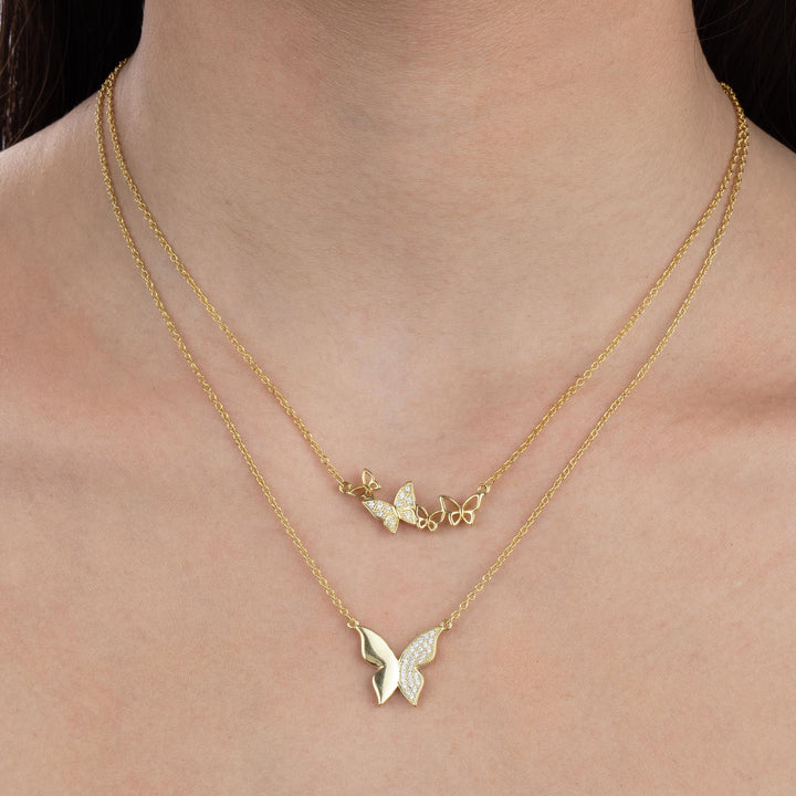  CZ X Open Butterfly Necklace - Adina Eden's Jewels