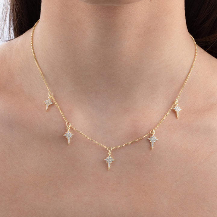  Pavé Dangling Starburst Necklace - Adina Eden's Jewels