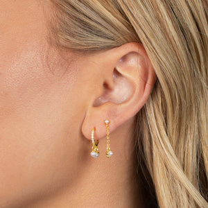  Pavé Pearl Shaker Huggie Earring - Adina Eden's Jewels