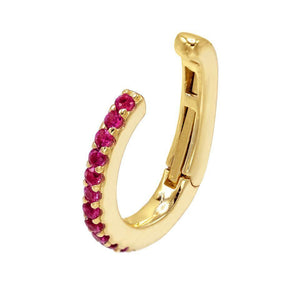 Magenta Colored Hinge Pavé Ear Cuff - Adina Eden's Jewels