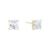 14K Gold / 6 MM / Pair Princess Cut Stud Earring 14K - Adina Eden's Jewels