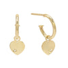 14K Gold Heart Dangle Hoop Earring 14K - Adina Eden's Jewels