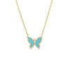 Turquoise Pavé Gemstone Butterfly Necklace - Adina Eden's Jewels