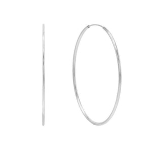 14K White Gold / 50 MM Large Endless Hoop Earring 14K - Adina Eden's Jewels