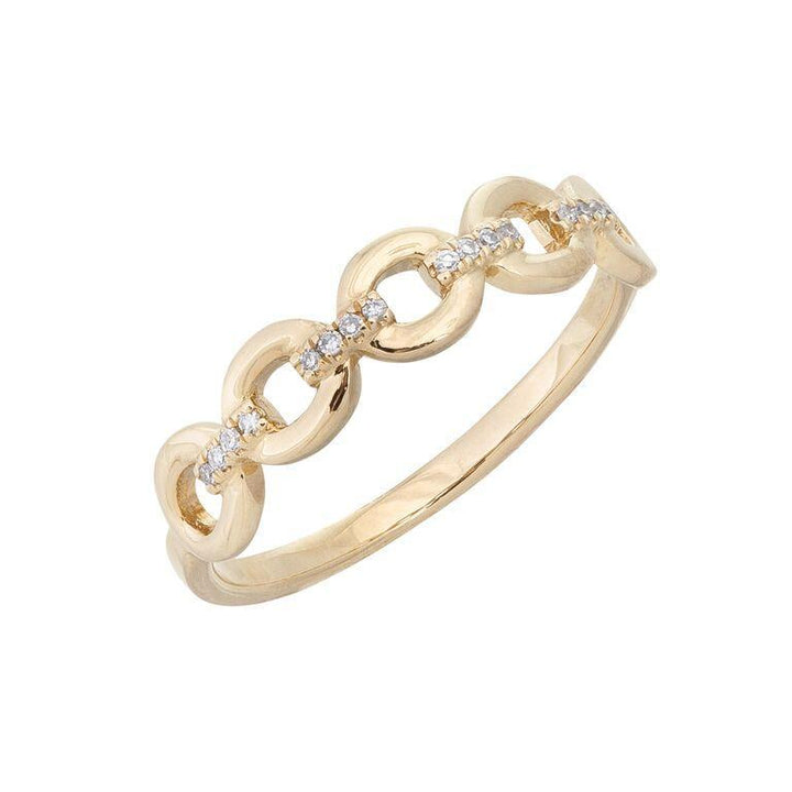14K Gold / 5 Diamond Link Ring 14K - Adina Eden's Jewels