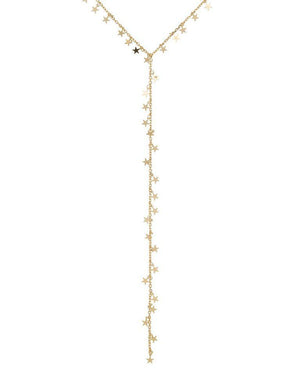 14K Gold Mini Stars Lariat 14K - Adina Eden's Jewels