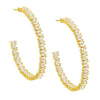  Baguette Large Open Hoop Earring - Adina Eden's Jewels