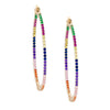 Multi-Color Pavé Thin Hoop Earring - Adina Eden's Jewels