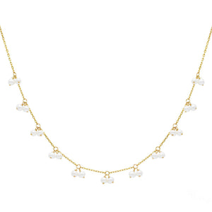 14K Gold Pearl Shaker Necklace 14K - Adina Eden's Jewels
