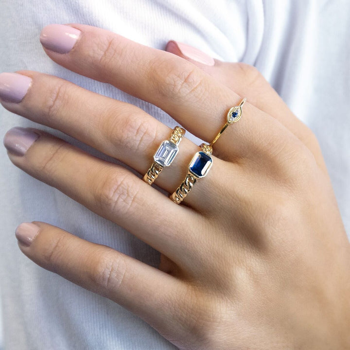  Baguette Links Ring - Adina Eden's Jewels