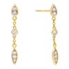 Gold Teardrop Chain Stud Earring - Adina Eden's Jewels