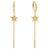 Gold Star Dangle Huggie Earring - Adina Eden's Jewels