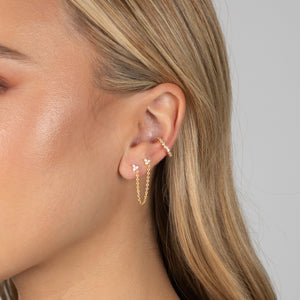  Double Trio Cluster Chain Stud Earring - Adina Eden's Jewels
