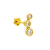 14K Gold / Single Curved Bezel Threaded Stud Earring 14K - Adina Eden's Jewels