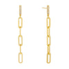 Gold Pavé Bar Drop Open Link Earring - Adina Eden's Jewels