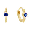 Sapphire Blue Mini Bezel Huggie Earring - Adina Eden's Jewels