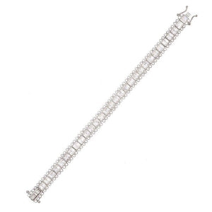 Silver Baguette X Bezel Bracelet - Adina Eden's Jewels
