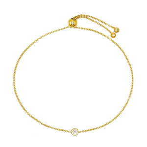 14K Gold Diamond Adjustable Bracelet 14K - Adina Eden's Jewels