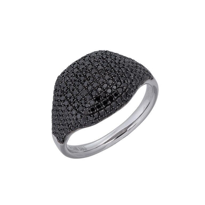 Onyx / 3.5 Diamond Signet Ring 14K - Adina Eden's Jewels