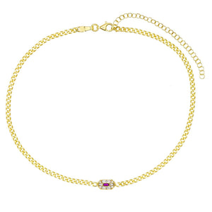  Baguette Stone Choker - Adina Eden's Jewels
